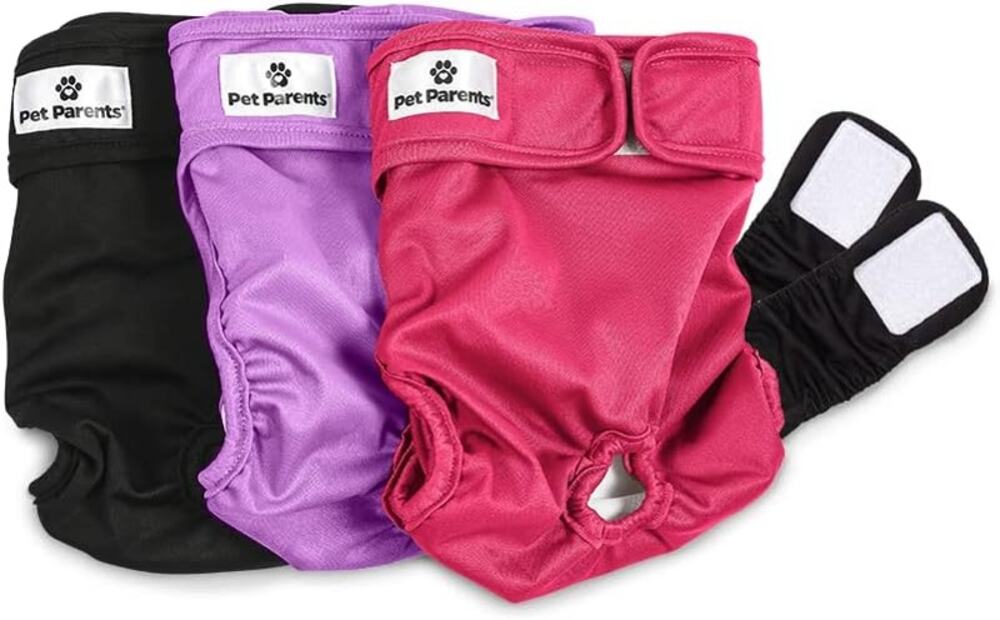 Pet Parents Washable Dog Diapers (3pack) + Extenders Female size XS 4"-10" Waist